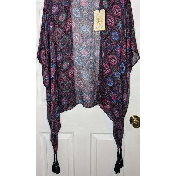 Satva Akula Eastern Tile Ocean Depths Kimono M/L - Picture 4 of 13